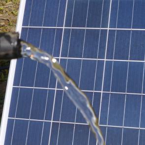 Water flowing from Solar powered pump 